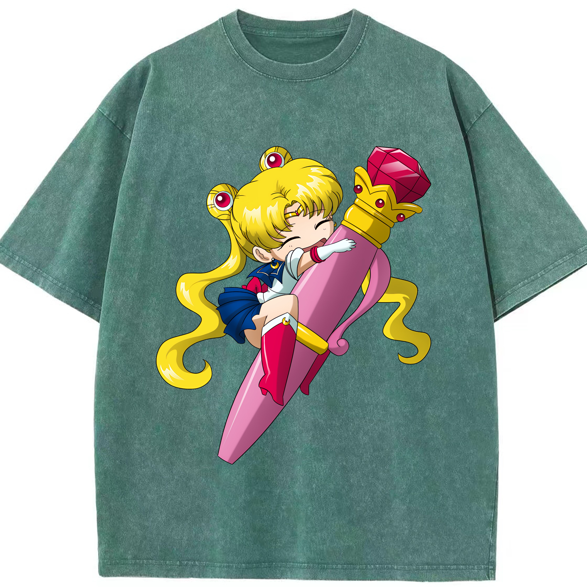 （画像用） 美少女戦士セーラームーン 月野 うさぎ つきの うさぎ Sailor Moon Tsukino Usagi 綿100% ヴィンテージ風 半袖Tシャツ（フロントプリント）